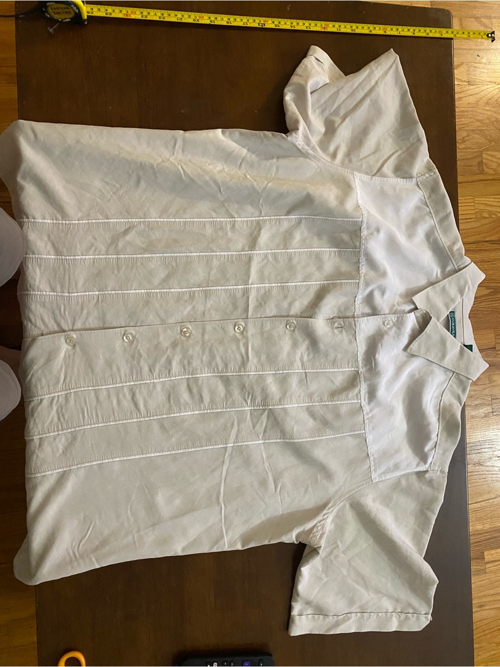 Cubavera White Short-Sleeve Button-Down Guayabera-Inspired Shirt